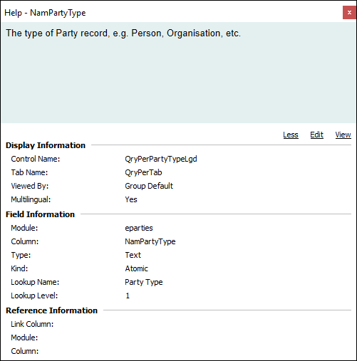 Field Level Help